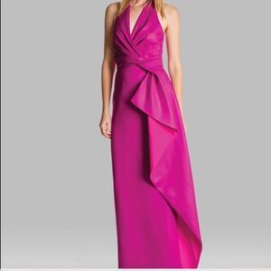 Halston Heritage Folded-Front Halter Gown NWT
